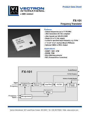 FX-101-DFF-AYK Datasheet PDF Vectron International