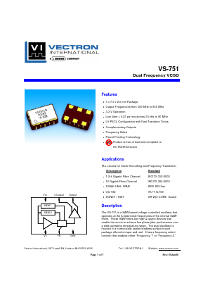 VS-751-LFF-HNN627.3296 Datasheet PDF Vectron International