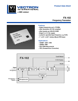 FX-102-DFF-A345 Datasheet PDF Vectron International