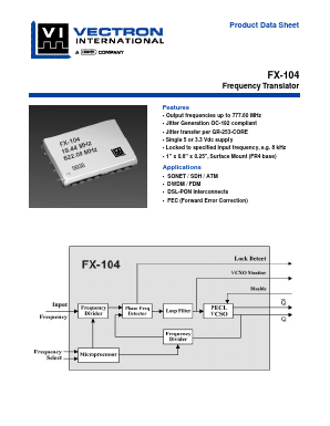 FX-104-DFC-A1D6 Datasheet PDF Vectron International