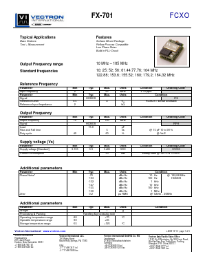 FX-701 Datasheet PDF Vectron International
