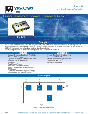 FX-500-DAE-KNNN Datasheet PDF Vectron International