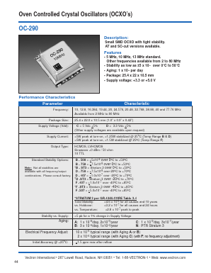OC-290-CBB-758BA-10.0 Datasheet PDF Vectron International
