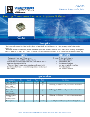 OX-2031-DAP-8081-10M0000000 Datasheet PDF Vectron International