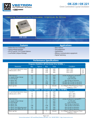 OX-2213-EAJ-1071 Datasheet PDF Vectron International