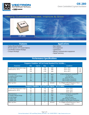 OX-2800-BAJ-108 Datasheet PDF Vectron International