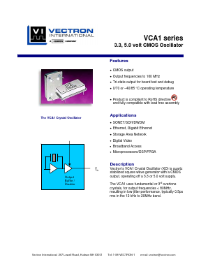 VCA1-F1E-25M00 Datasheet PDF Vectron International