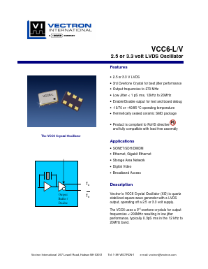 VCC6-LCD Datasheet PDF Vectron International