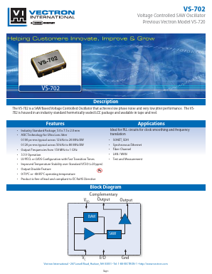 VS-702 Datasheet PDF Vectron International