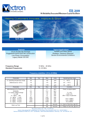 EX-209-CAF-157AB Datasheet PDF Vectron International