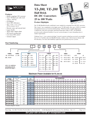 VE-J52-CX Datasheet PDF Vicor