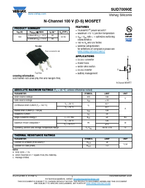 SUD70090E Datasheet PDF Vishay Semiconductors