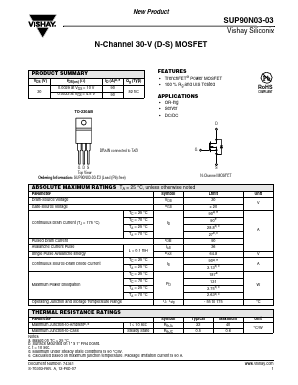 SUP90N03-03-E3 Datasheet PDF Vishay Semiconductors
