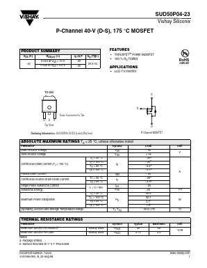 SUD50P04-23 Datasheet PDF Vishay Semiconductors