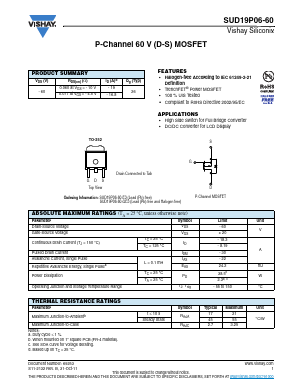 SUD19P06-60 Datasheet PDF Vishay Semiconductors