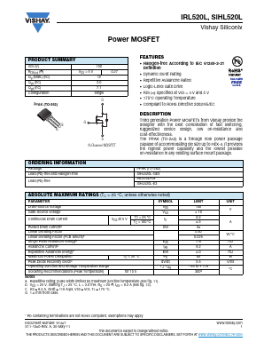 IRL510L Datasheet PDF Vishay Semiconductors