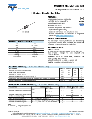MUR460-M3 Datasheet PDF Vishay Semiconductors