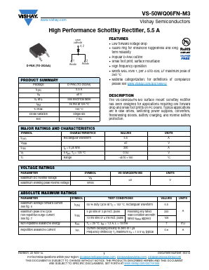 50WQ06FNTRL-M3 Datasheet PDF Vishay Semiconductors