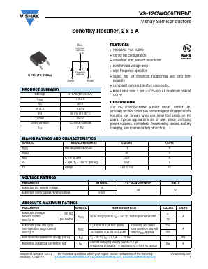 12CWQ06FNTRRPBF Datasheet PDF Vishay Semiconductors