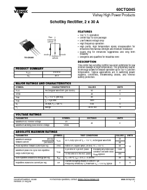 60CTQ045 Datasheet PDF Vishay Semiconductors