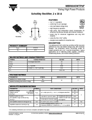 MBR6045WTPBF Datasheet PDF Vishay Semiconductors