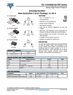 115CNQ015APBF Datasheet PDF Vishay Semiconductors