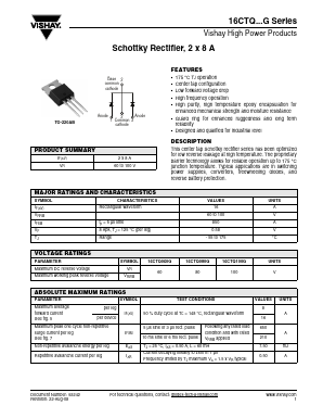 16CTQ060G Datasheet PDF Vishay Semiconductors