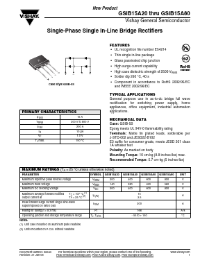 GSIB15A60 Datasheet PDF Vishay Semiconductors