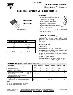 VSIB2020 Datasheet PDF Vishay Semiconductors