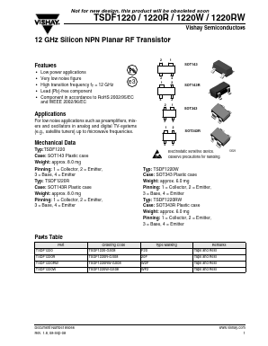 TSDF1220 Datasheet PDF Vishay Semiconductors