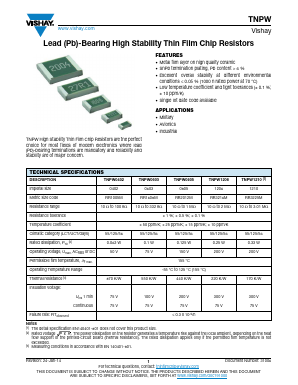TNPW04021K32FHTC Datasheet PDF Vishay Semiconductors