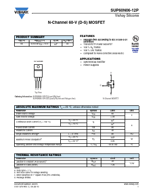 SUP60N06-12P Datasheet PDF Vishay Semiconductors
