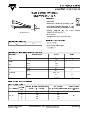 ST110S16P1PVF Datasheet PDF Vishay Semiconductors