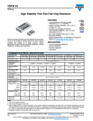 TNPW0402MFXTD Datasheet PDF Vishay Semiconductors