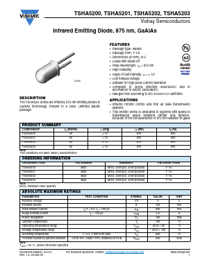 TSHA5200 Datasheet PDF Vishay Semiconductors