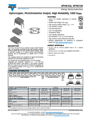 SFH610A-4X008T Datasheet PDF Vishay Semiconductors