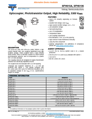 SFH610A-1 Datasheet PDF Vishay Semiconductors