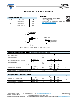 SI1305DL Datasheet PDF Vishay Semiconductors