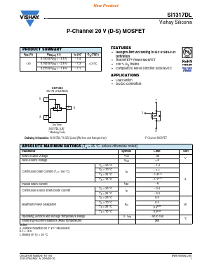 SI1317DL-T1-GE3 Datasheet PDF Vishay Semiconductors