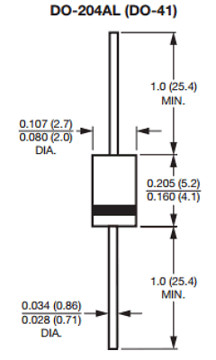 1N4001GP Datasheet PDF Vishay Semiconductors