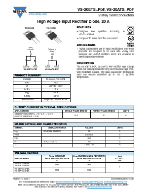 20ETS12PBF Datasheet PDF Vishay Semiconductors