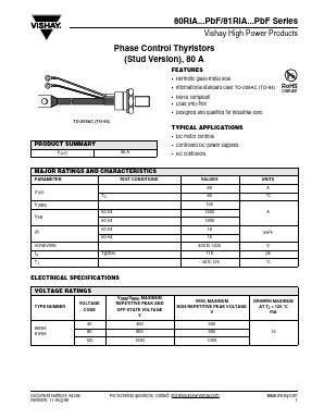 80RIA80MPBF Datasheet PDF Vishay Semiconductors