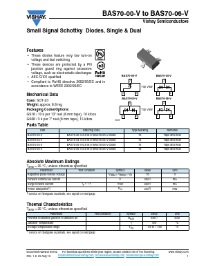 BAS70-00-V Datasheet PDF Vishay Semiconductors