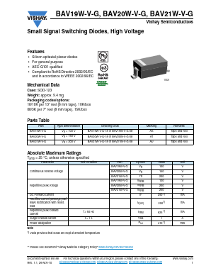 BAV21W-V-G-18 Datasheet PDF Vishay Semiconductors