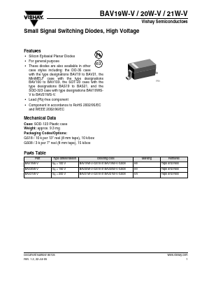 BAV19W-V Datasheet PDF Vishay Semiconductors