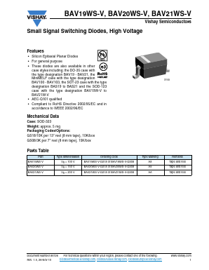 BAV21WS-V-GS18 Datasheet PDF Vishay Semiconductors
