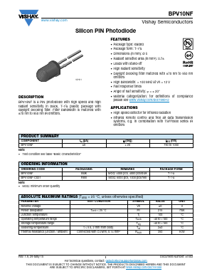 BPV10NF-CS21 Datasheet PDF Vishay Semiconductors