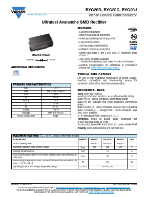 BYG20D-E3 Datasheet PDF Vishay Semiconductors