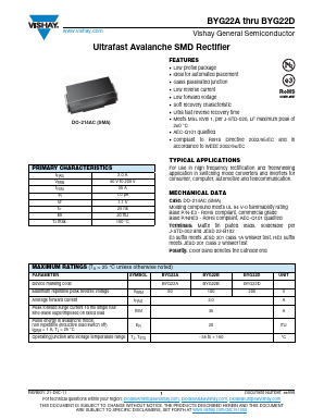 BYG22B-TR3 Datasheet PDF Vishay Semiconductors