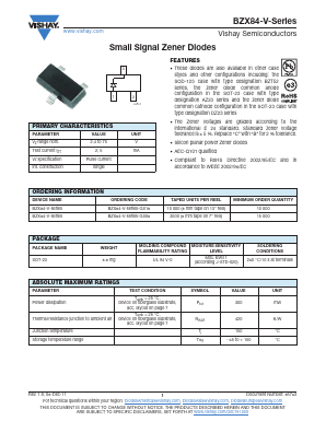 BZX84C4V3-V-GS08 Datasheet PDF Vishay Semiconductors